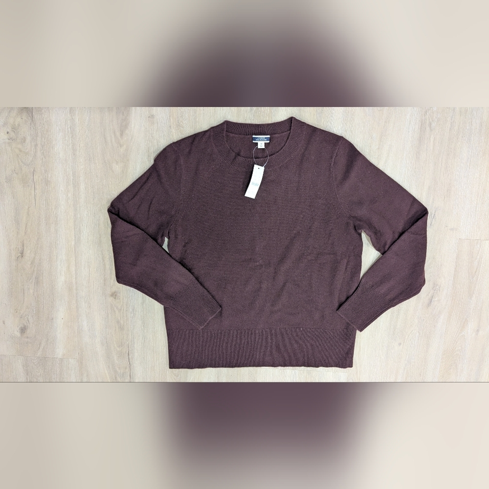 J-Crew 100% Cashmere Basic Sweater Burgundy Mens Sz Medium